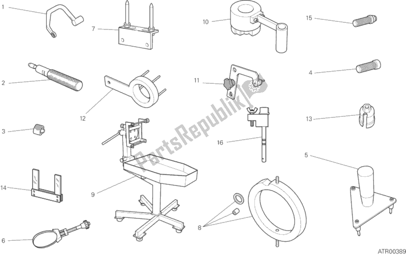 All parts for the 001 - Workshop Service Tools of the Ducati Multistrada 1260 S ABS 2020